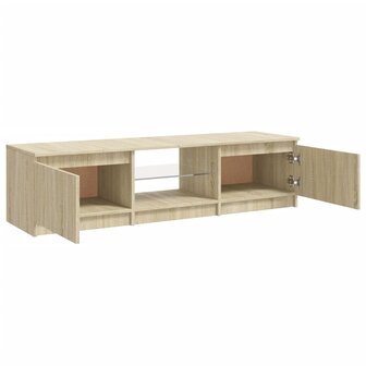 Tv-meubel met LED-verlichting 140x40x35,5 cm sonoma eikenkleur 4