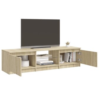 Tv-meubel met LED-verlichting 140x40x35,5 cm sonoma eikenkleur 7