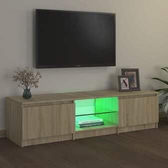 Tv-meubel met LED-verlichting 140x40x35,5 cm sonoma eikenkleur 8