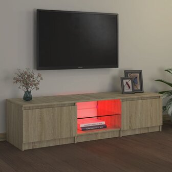 Tv-meubel met LED-verlichting 140x40x35,5 cm sonoma eikenkleur 10