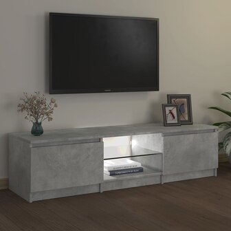 Tv-meubel met LED-verlichting 140x40x35,5 cm betongrijs 9