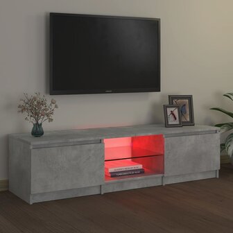 Tv-meubel met LED-verlichting 140x40x35,5 cm betongrijs 10