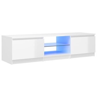 Tv-meubel met LED-verlichting 140x40x35,5 cm hoogglans wit 2