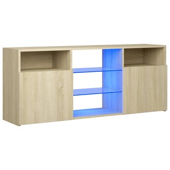 Tv-meubel met LED-verlichting 120x30x50 cm sonoma eikenkleurig 2