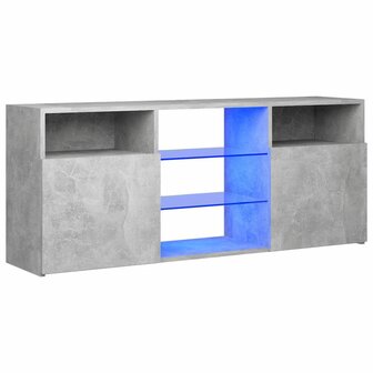 Tv-meubel met LED-verlichting 120x30x50 cm betongrijs 2