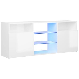 Tv-meubel met LED-verlichting 120x30x50 cm hoogglans wit 2