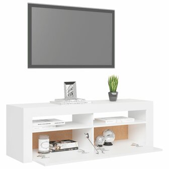 Tv-meubel met LED-verlichting 120x35x40 cm wit 7