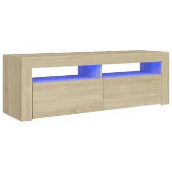 Tv-meubel met LED-verlichting 120x35x40 cm sonoma eikenkleurig 2