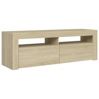 Tv-meubel met LED-verlichting 120x35x40 cm sonoma eikenkleurig 3