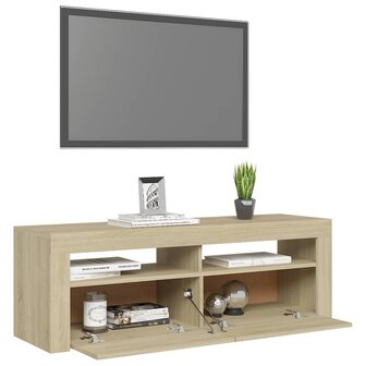 Tv-meubel met LED-verlichting 120x35x40 cm sonoma eikenkleurig 7