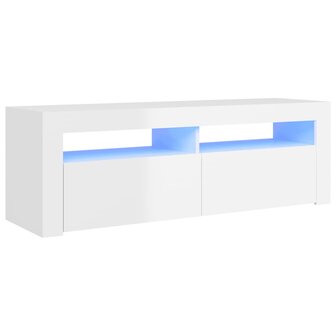 Tv-meubel met LED-verlichting 120x35x40 cm hoogglans wit 2