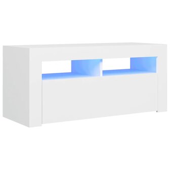 Tv-meubel met LED-verlichting 90x35x40 cm wit 2