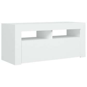 Tv-meubel met LED-verlichting 90x35x40 cm wit 8