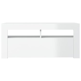 Tv-meubel met LED-verlichting 90x35x40 cm hoogglans wit 8