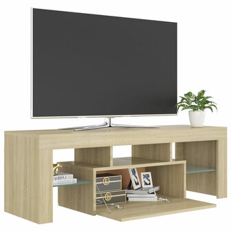 Tv-meubel met LED-verlichting 120x35x40cm sonoma eikenkleurig 8