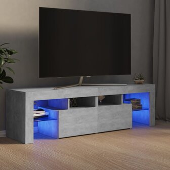 Tv-meubel met LED-verlichting 140x36,5x40 cm betongrijs 1