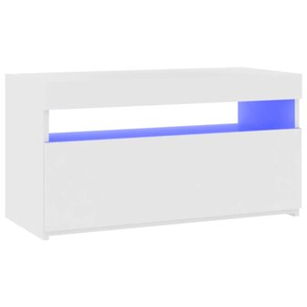 Tv-meubel met LED-verlichting 75x35x40 cm wit 4