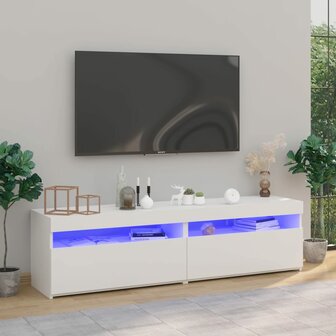 Tv-meubelen 2 st met LED-verlichting 75x35x40 cm wit 1