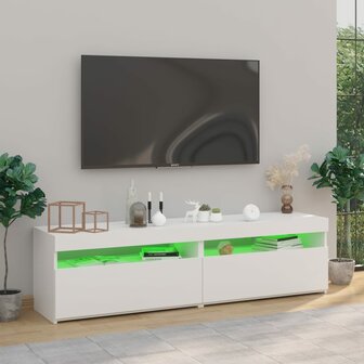 Tv-meubelen 2 st met LED-verlichting 75x35x40 cm wit 4