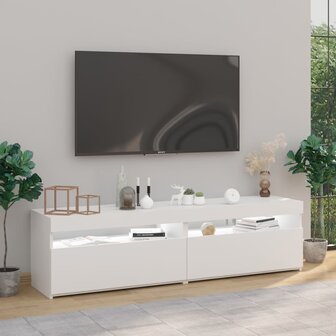 Tv-meubelen 2 st met LED-verlichting 75x35x40 cm wit 6