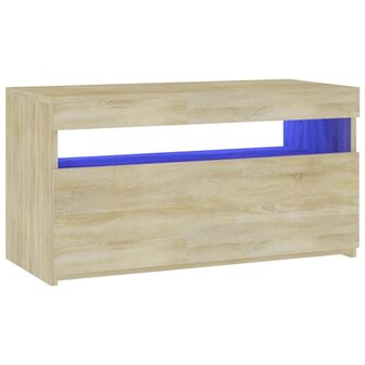 Tv-meubel met LED-verlichting 75x35x40 cm sonoma eikenkleurig 7