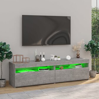 Tv-meubelen 2 st met LED-verlichting 75x35x40 cm betongrijs 5