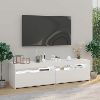 Tv-meubelen 2 st met LED-verlichting 75x35x40 cm hoogglans wit 4