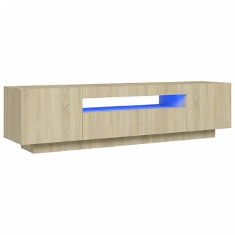 Tv-meubel met LED-verlichting 160x35x40 cm sonoma eikenkleurig 2