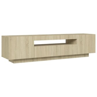 Tv-meubel met LED-verlichting 160x35x40 cm sonoma eikenkleurig 7