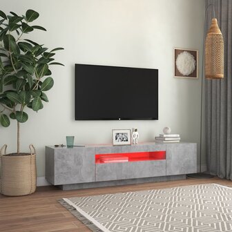 Tv-meubel met LED-verlichting 160x35x40 cm betongrijs 3