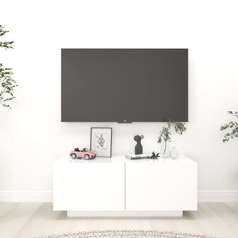 Tv-meubel 100x35x40 cm bewerkt hout wit 1