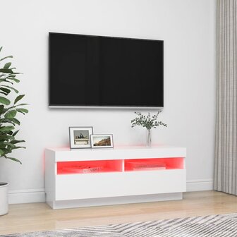 Tv-meubel met LED-verlichting 100x35x40 cm wit 3