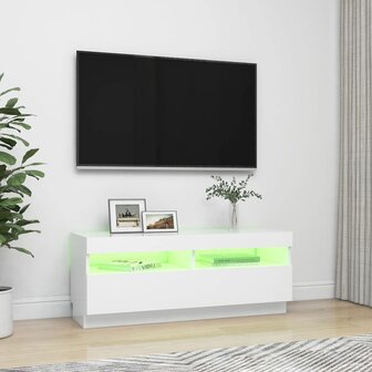 Tv-meubel met LED-verlichting 100x35x40 cm wit 4