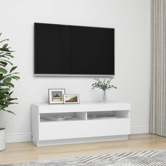 Tv-meubel met LED-verlichting 100x35x40 cm wit 5