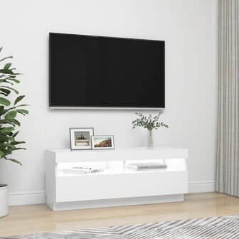 Tv-meubel met LED-verlichting 100x35x40 cm wit 6