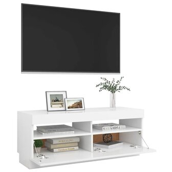 Tv-meubel met LED-verlichting 100x35x40 cm wit 7