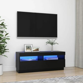 Tv-meubel met LED-verlichting 100x35x40 cm zwart 1