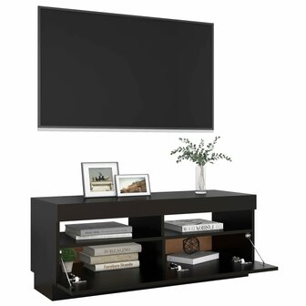 Tv-meubel met LED-verlichting 100x35x40 cm zwart 7