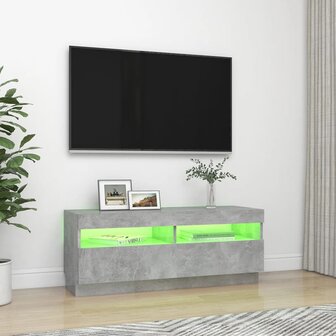 Tv-meubel met LED-verlichting 100x35x40 cm betongrijs 4