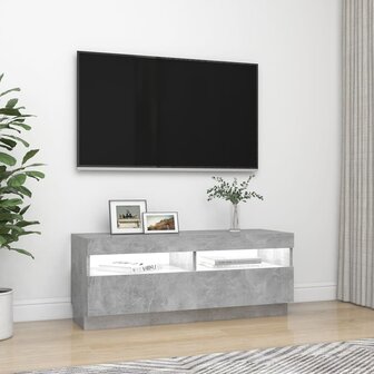 Tv-meubel met LED-verlichting 100x35x40 cm betongrijs 5