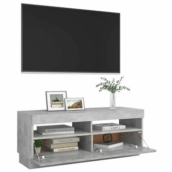 Tv-meubel met LED-verlichting 100x35x40 cm betongrijs 7