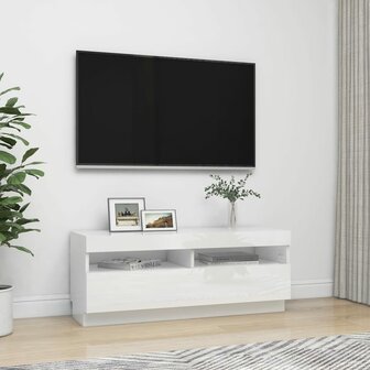 Tv-meubel met LED-verlichting 100x35x40 cm hoogglans wit 5