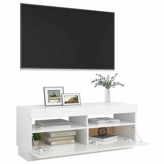 Tv-meubel met LED-verlichting 100x35x40 cm hoogglans wit 7