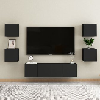 Tv-wandmeubelen 2 st 30,5x30x30 cm zwart 6