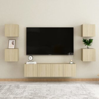 Tv-wandmeubel 30,5x30x30 cm sonoma eikenkleurig 5