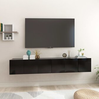 Tv-hangmeubelen 3 st 60x30x30 cm zwart 1