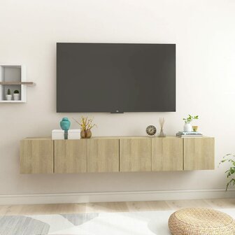 Tv-hangmeubelen 3 st 60x30x30 cm sonoma eikenkleurig 1