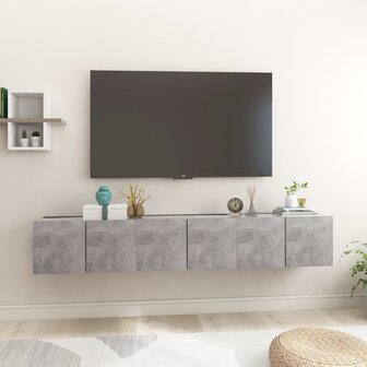 Tv-hangmeubelen 3 st 60x30x30 cm betongrijs 1