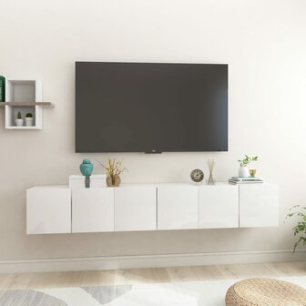 TV-hangkasten 3 st 60x30x30 cm hoogglans wit 1