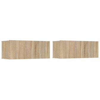 Tv-meubels 2 st 80x30x30 cm bewerkt hout sonoma eikenkleurig 2